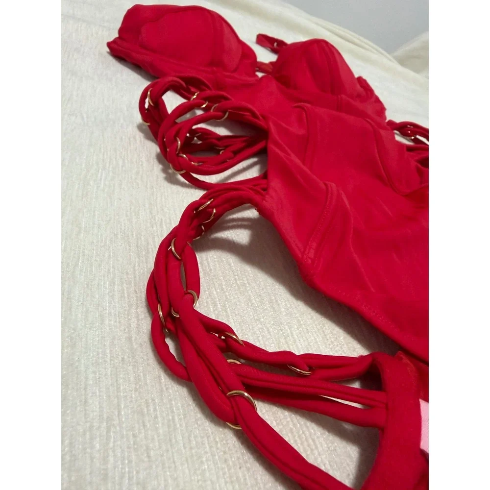 Agent Provocateur Montana Red‎ One-Piece Swimsuit 34D NWT Cut-Out Underwire NWT